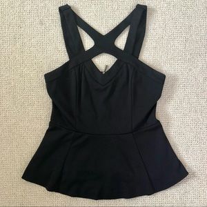 Black Medium Guess Peplum Shirt